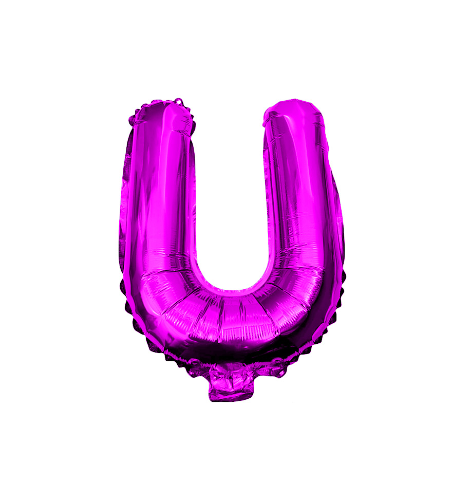Globos de letra u  de papel de aluminio de 14 pulgadas oro plata rose gold azul rey fuchsia 