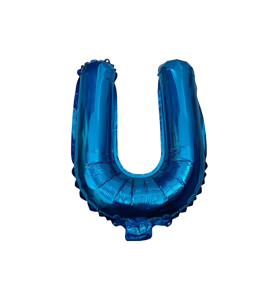 Globos de letra u  de papel de aluminio de 14 pulgadas oro plata rose gold azul rey fuchsia 