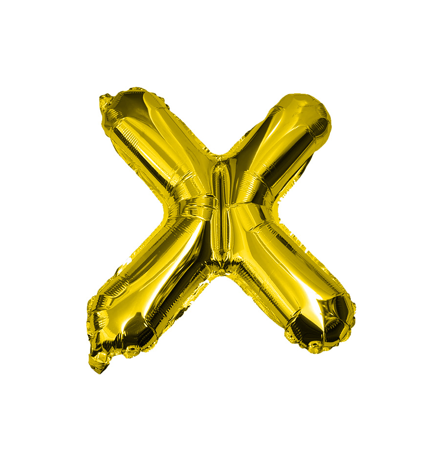 Globos de letra X  de papel de aluminio de 14 pulgadas oro plata rose gold azul rey fuchsia