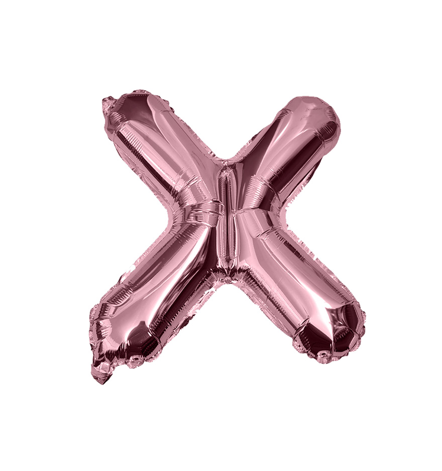 Globos de letra X  de papel de aluminio de 14 pulgadas oro plata rose gold azul rey fuchsia