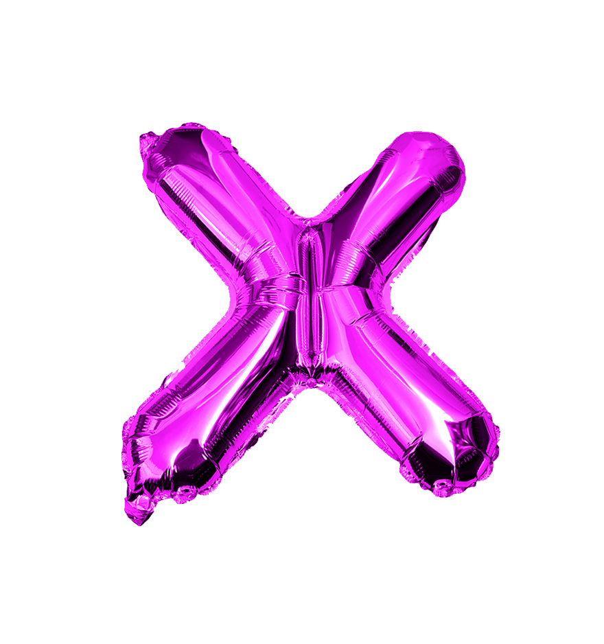 Globos de letra X  de papel de aluminio de 14 pulgadas oro plata rose gold azul rey fuchsia
