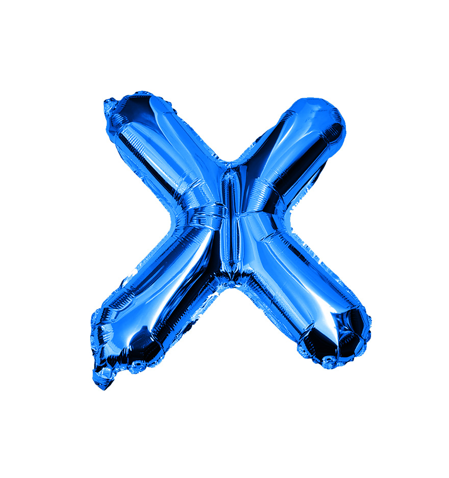 Globos de letra X  de papel de aluminio de 14 pulgadas oro plata rose gold azul rey fuchsia