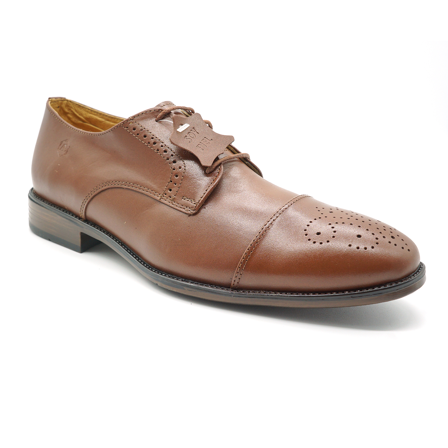 Zapato Bostoniano Hombre 610 Piel Genuina Café Elegante