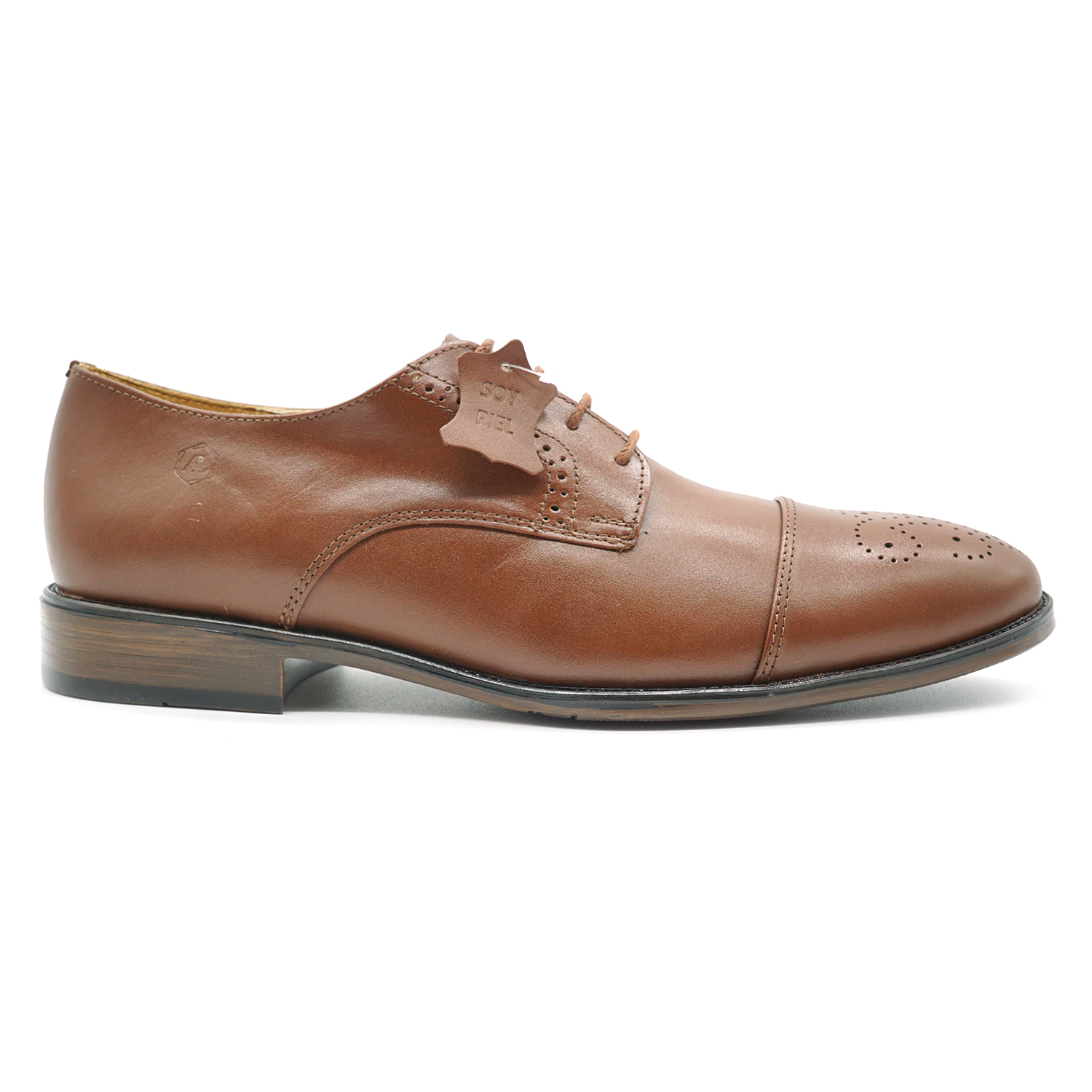Zapato Bostoniano Hombre 610 Piel Genuina Café Elegante