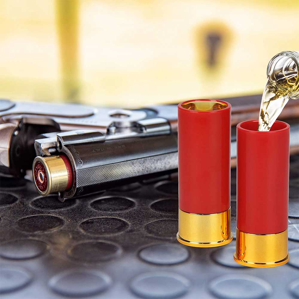 Set 4 Vaso Shots en Forma de Cartucho Calibre 12