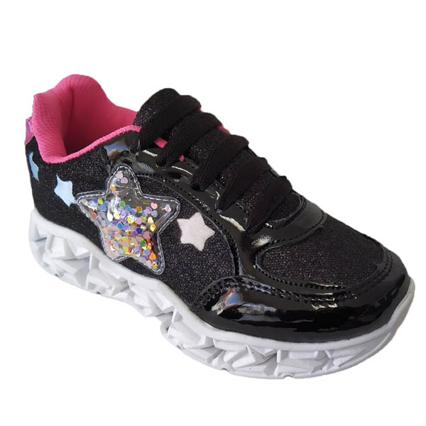 TENIS GLITTER CON LUZ LED PARA NIÑA MSHOES