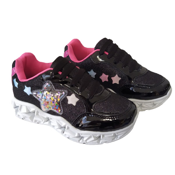 TENIS GLITTER CON LUZ LED PARA NIÑA MSHOES