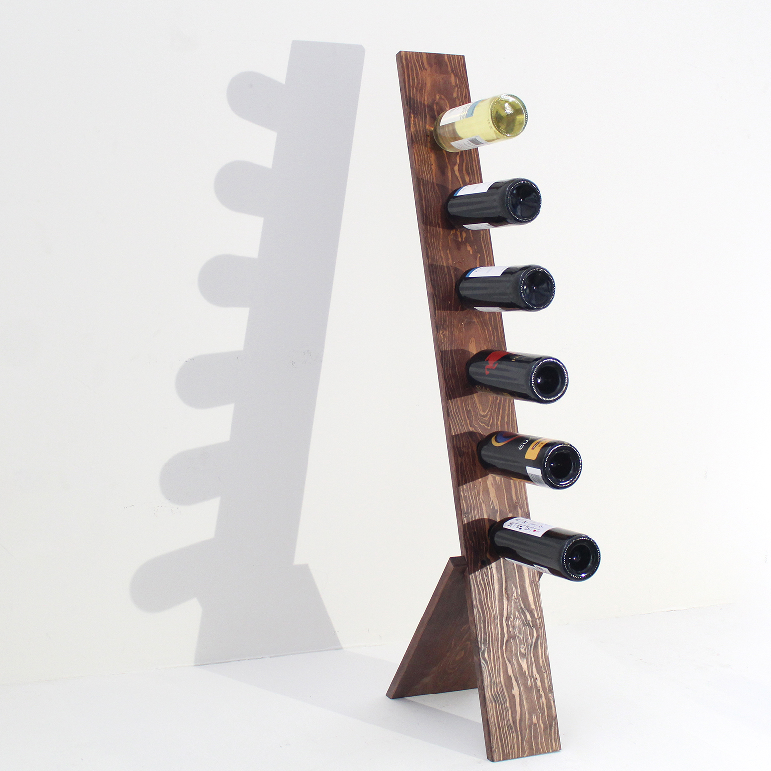 Rack (cava) para 6 botellas de vino, hecha a mano 100% con madera de pino