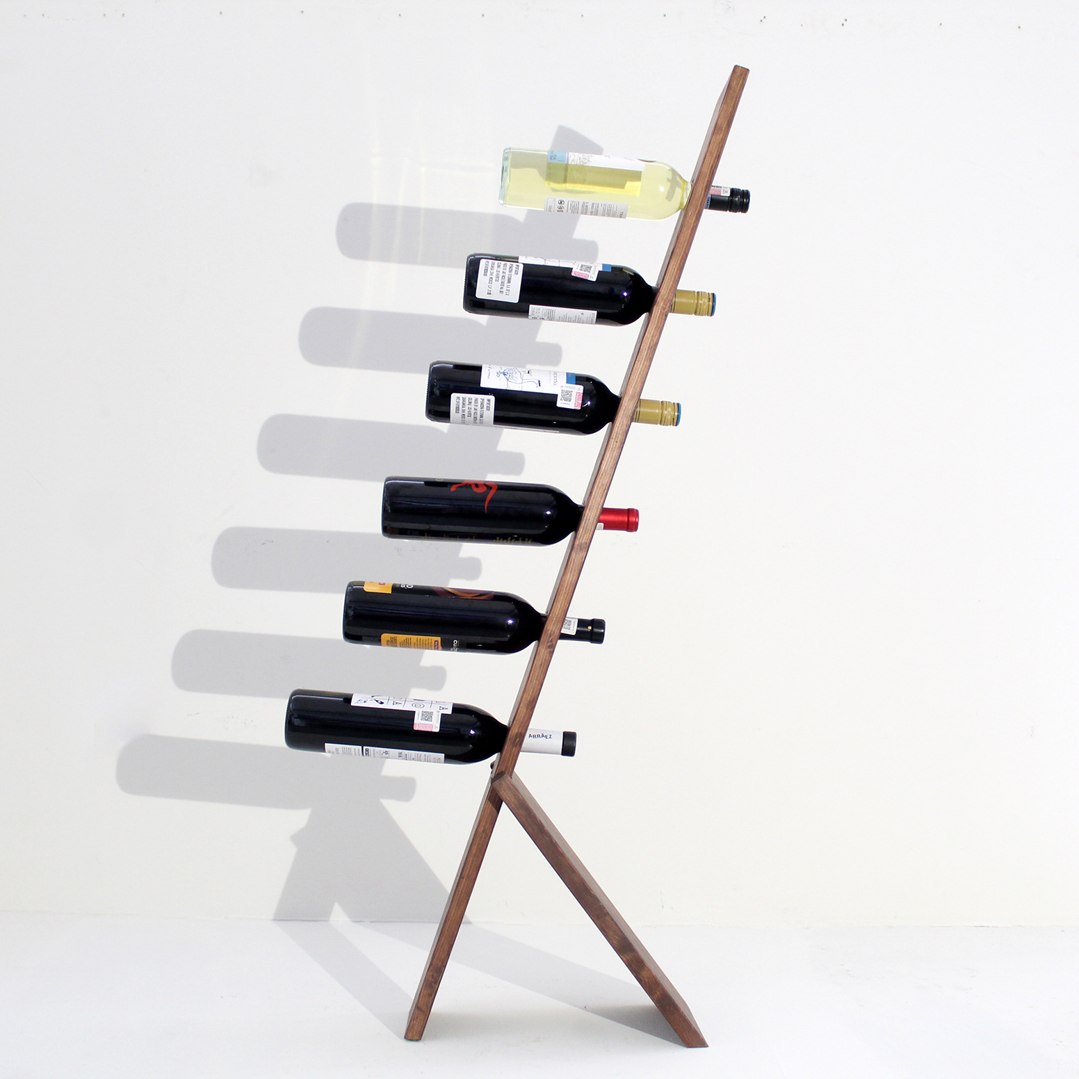 Rack (cava) para 6 botellas de vino, hecha a mano 100% con madera de pino