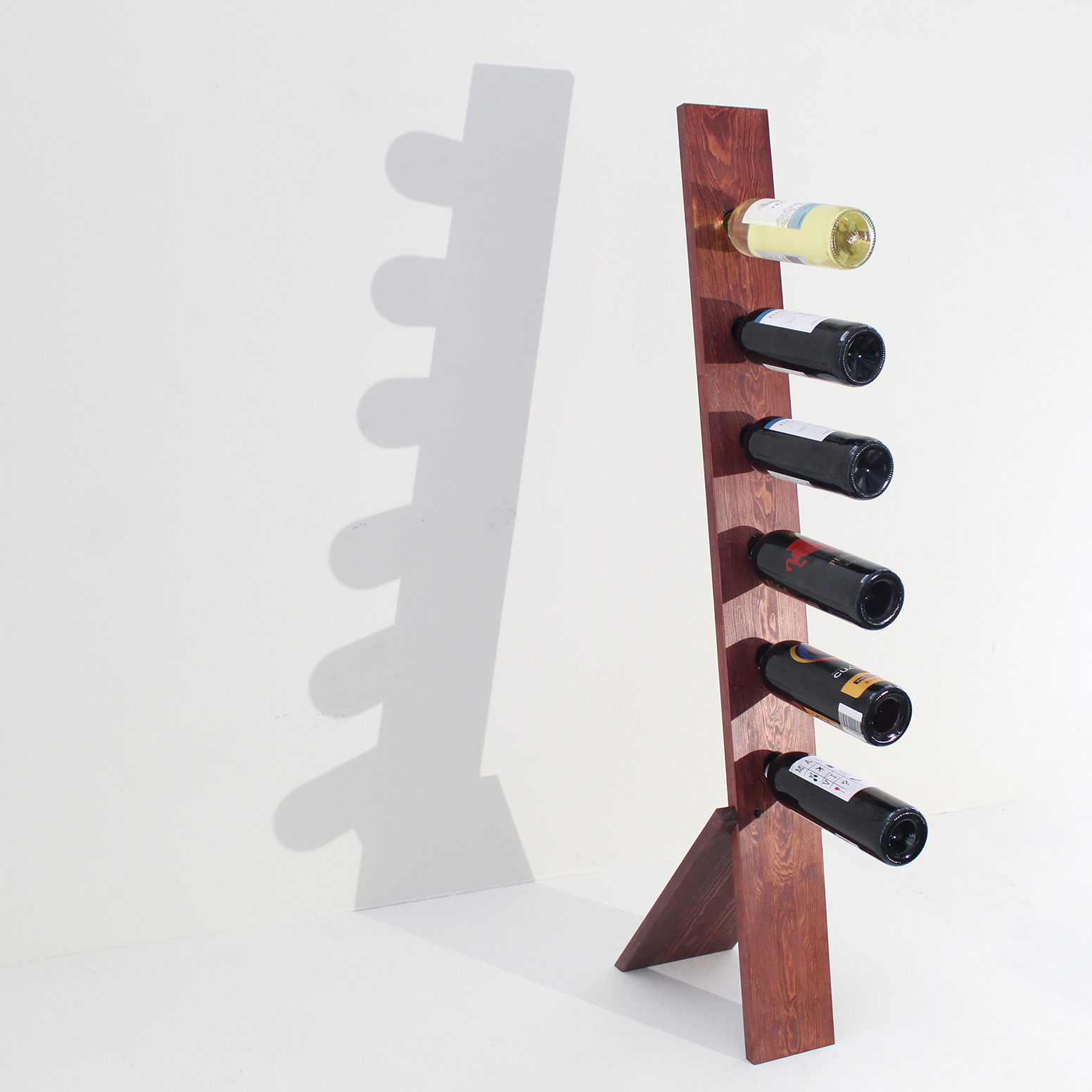 Rack (cava) para 6 botellas de vino, hecha a mano 100% con madera de pino