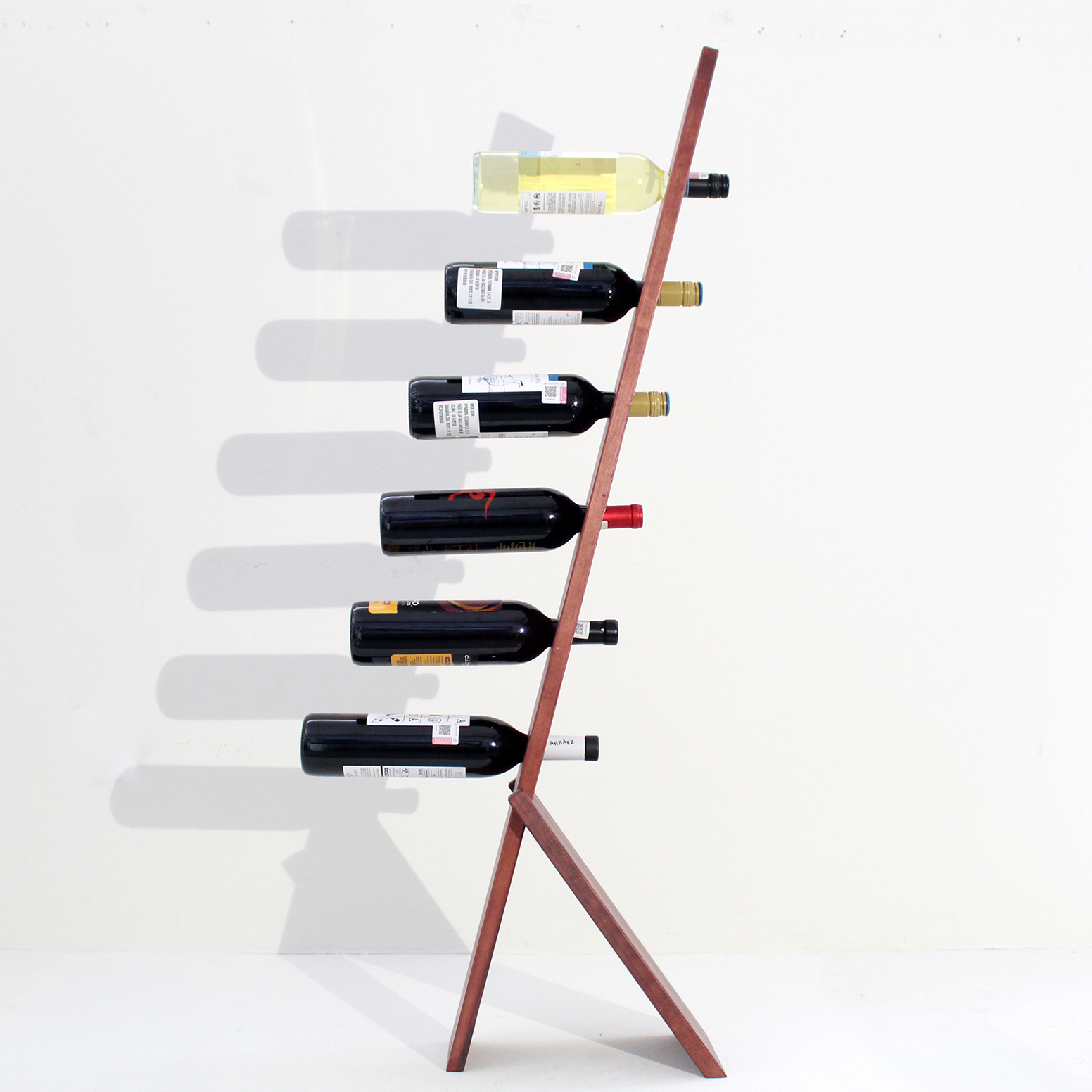 Rack (cava) para 6 botellas de vino, hecha a mano 100% con madera de pino