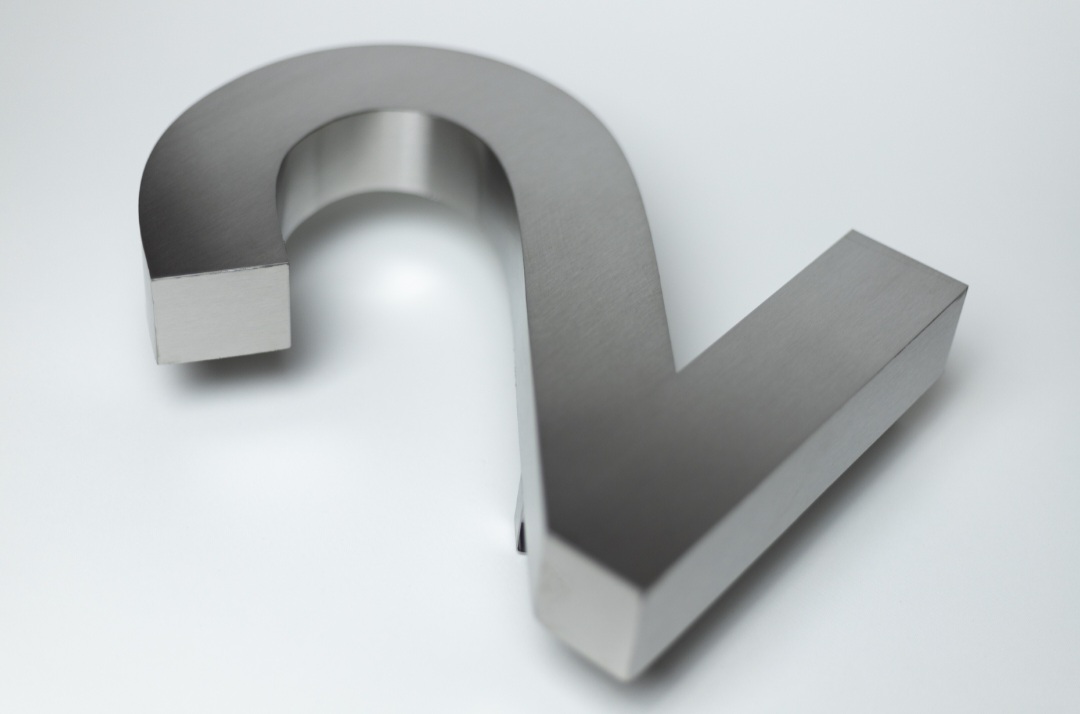 Números para casa 3D Digito 2 30 cm de alto Acero inoxidable para exterior