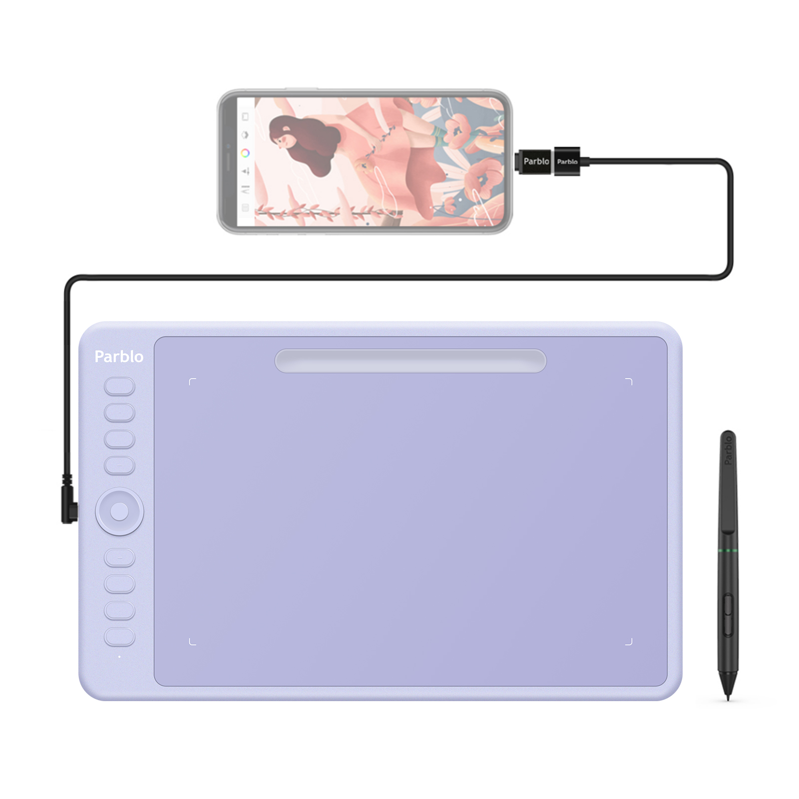 Tableta Digitalizadora Dibujo Parblo Intangbo M 10x6 Pulgada