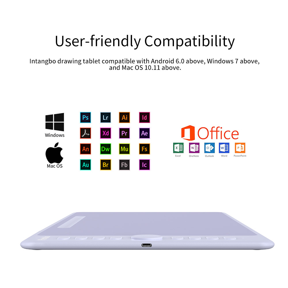 Tableta Digitalizadora Dibujo Parblo Intangbo M 10x6 Pulgada