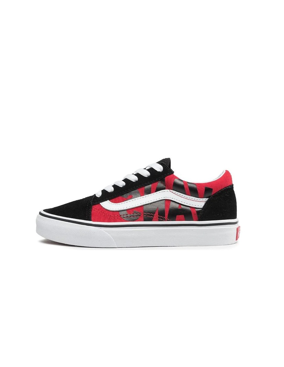 Tenis Vans Old Skool Vans Black/Red Unisex Original VN0A4VHV7WL