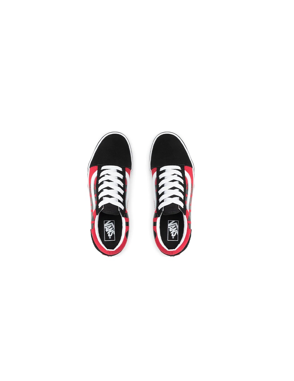 Tenis Vans Old Skool Vans Black/Red Unisex Original VN0A4VHV7WL