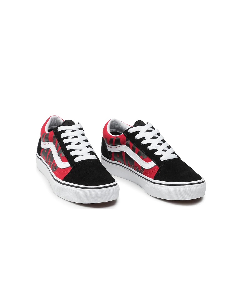 Tenis Vans Old Skool Vans Black/Red Unisex Original VN0A4VHV7WL