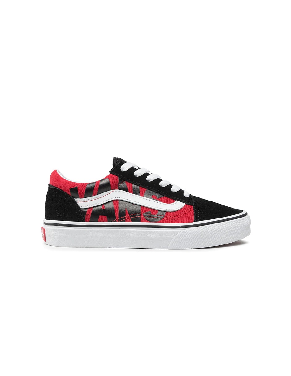 Tenis Vans Old Skool Vans Black/Red Unisex Original VN0A4VHV7WL