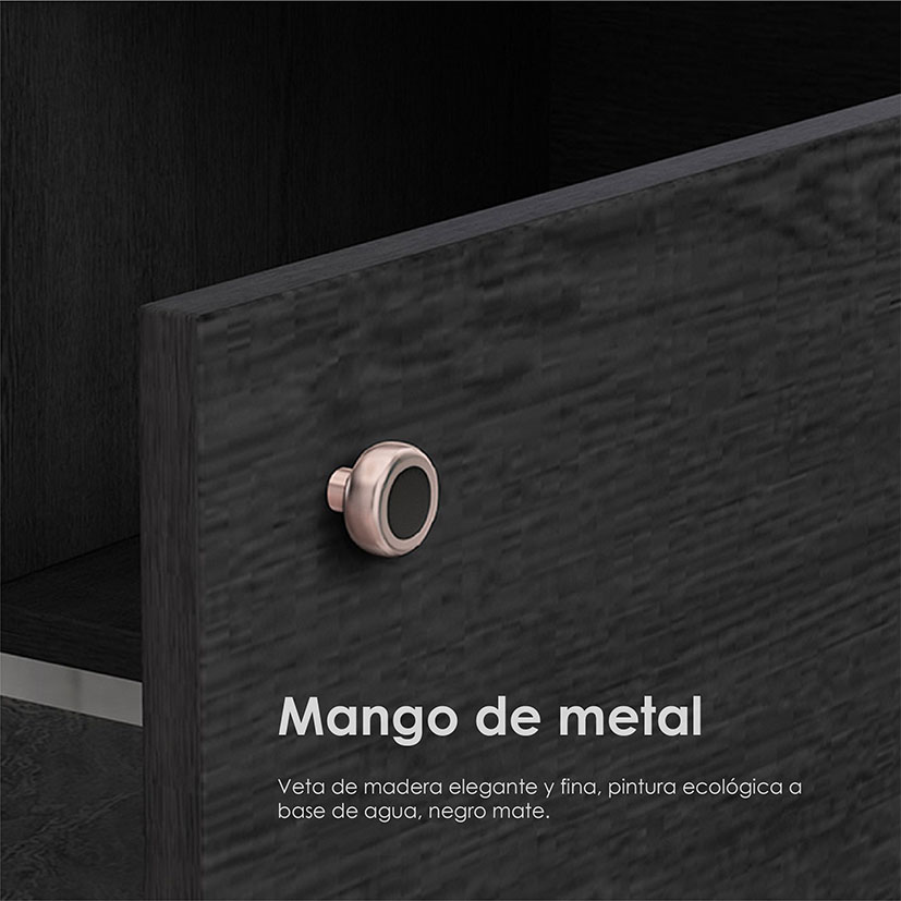 Buró De 3 Cajones Mesa De Noche Praga Cubierta Efecto Mármol