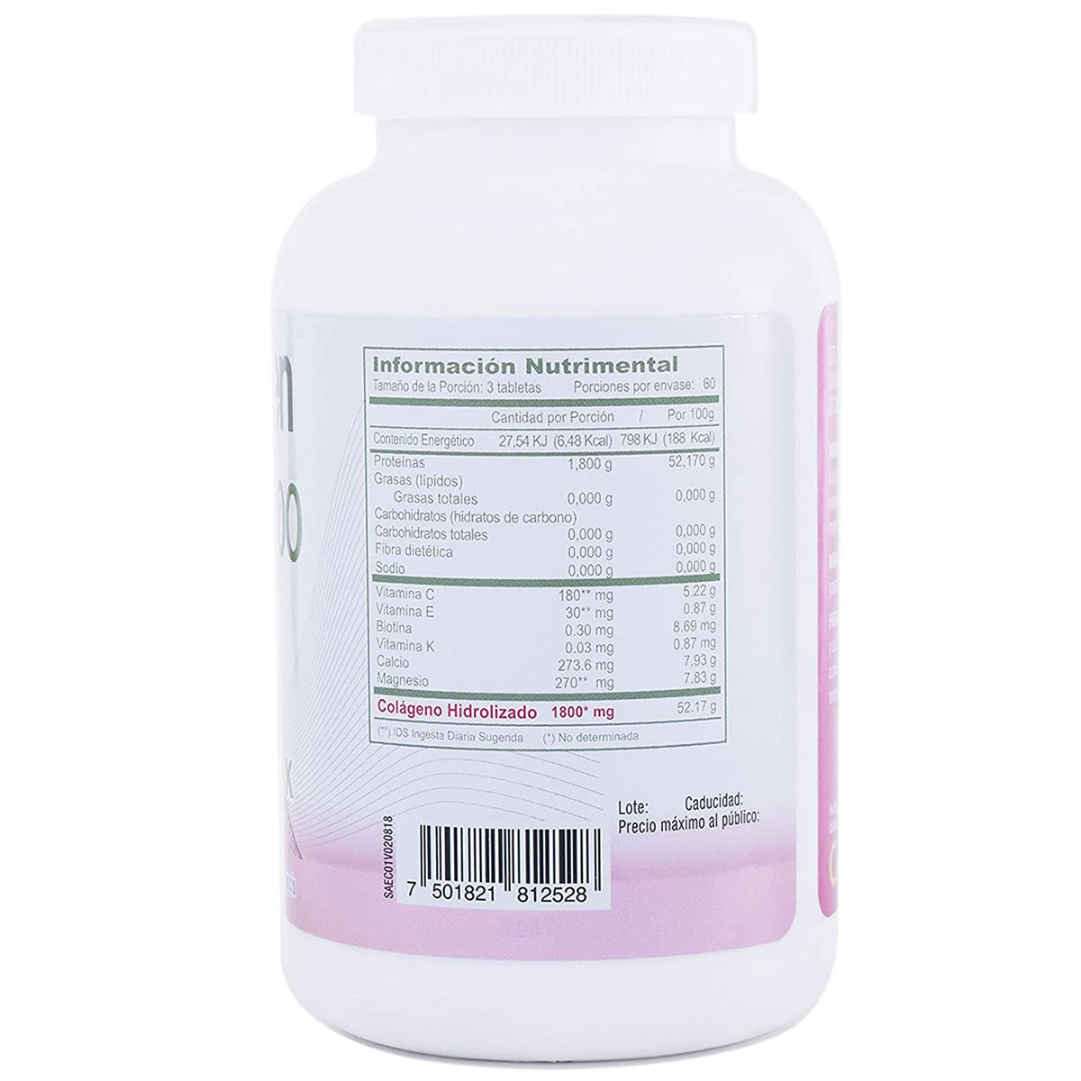 Tabletas de Colágeno 180 Piezas JustCollagen 611882 CST