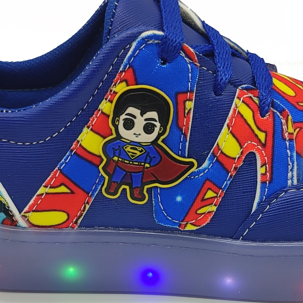 Tenis Zapato Niño Super Man Luces Led Urbanos