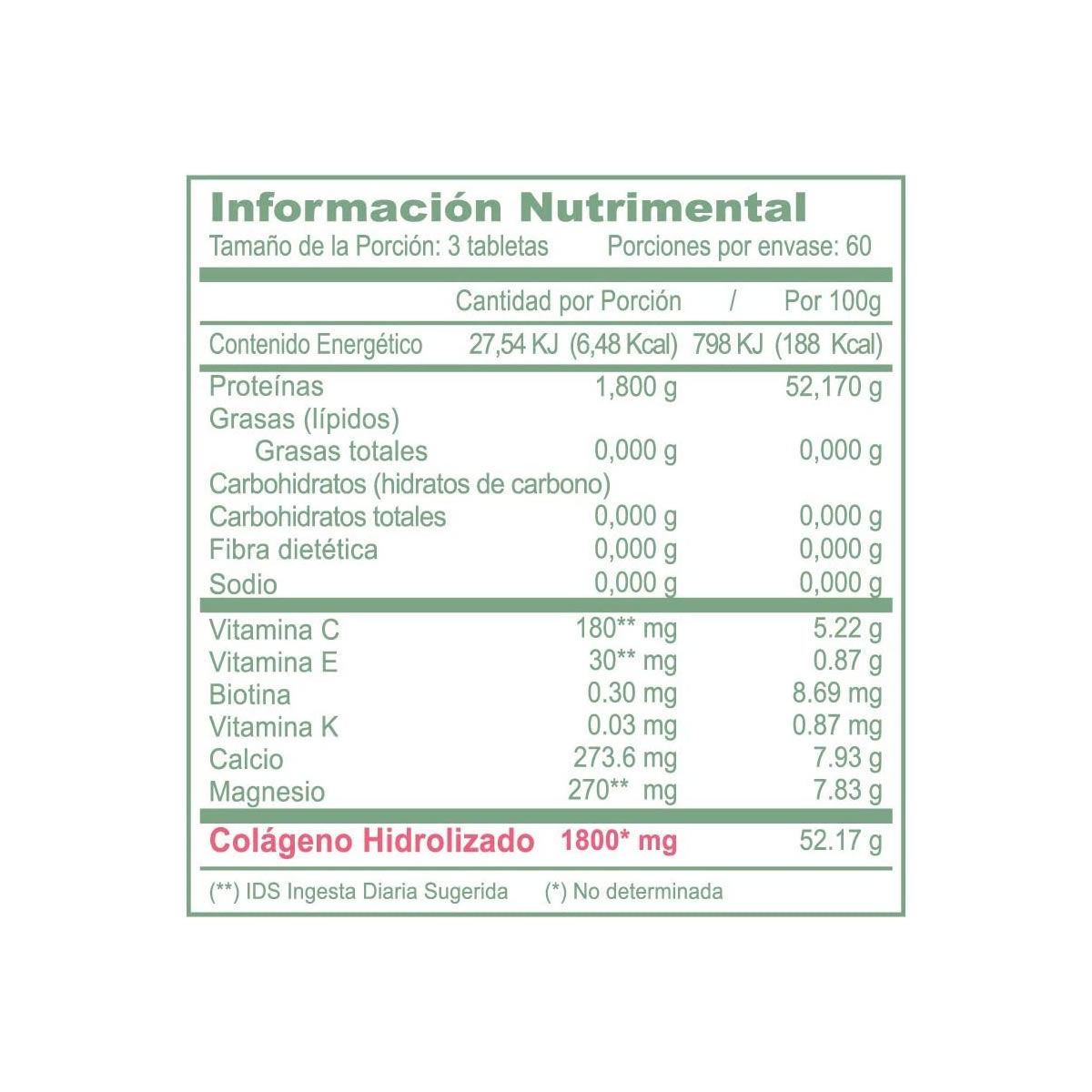 Tabletas de Colágeno 180 Piezas JustCollagen 611882 CST
