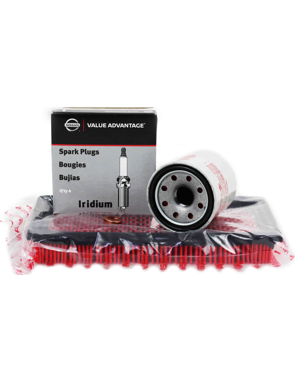 Kit de afinación completo original Nissan Versa March 2012-2020 Aceite 10w30 + Carbuclean