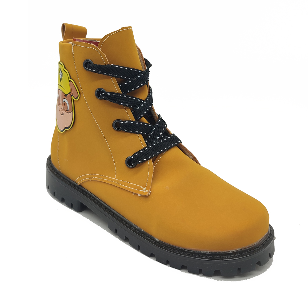 Bota Botin Niño Café Paw Patrol Rubble  Luces Led Lovely Shoes