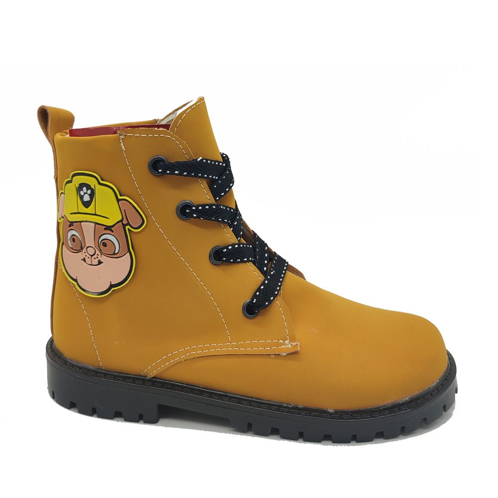 Bota Botin Niño Café Paw Patrol Rubble  Luces Led Lovely Shoes