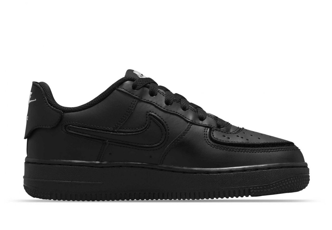 TENIS AIR FORCE 1/1 TRIPLE BLACK CON PALOMAS INTERCAMBIABLES (DB1856-001)
