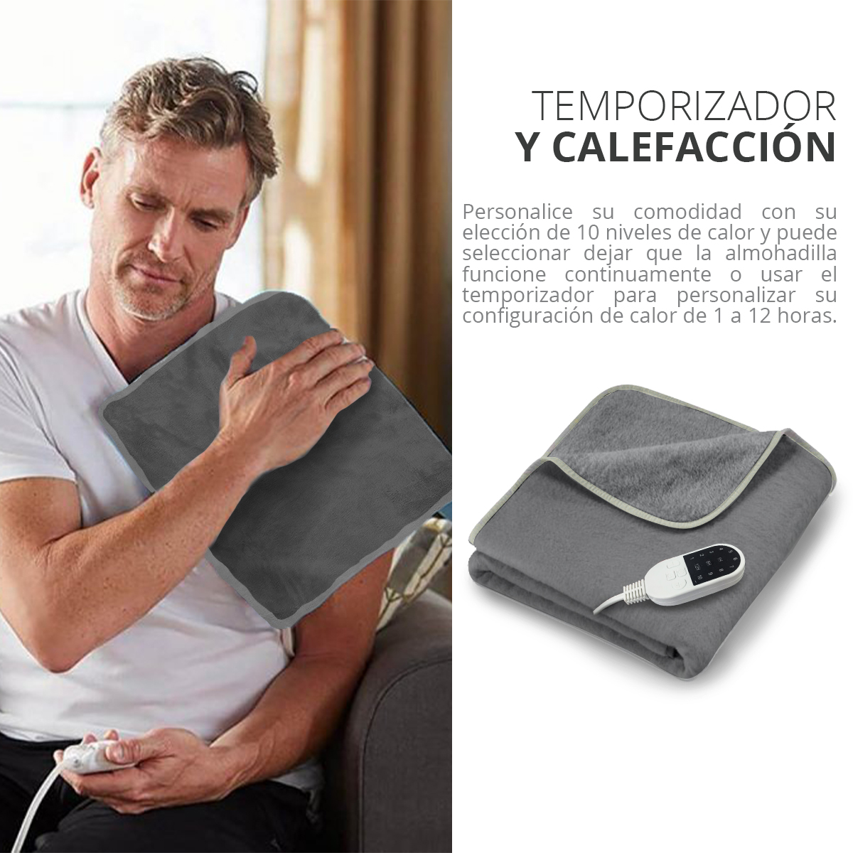 Cojin Electrico Terapia De Calor Dolor Muscular Fisioterapia