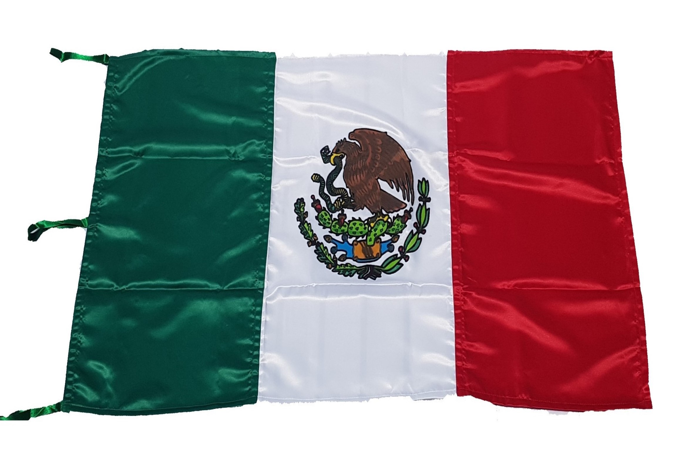 Bandera de mexico sencilla de razo 60x1.05 pintado al oleo