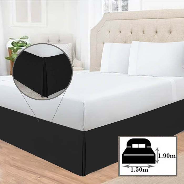 Rodapie De Cama Queen | Faldón Para Colchón | Negro