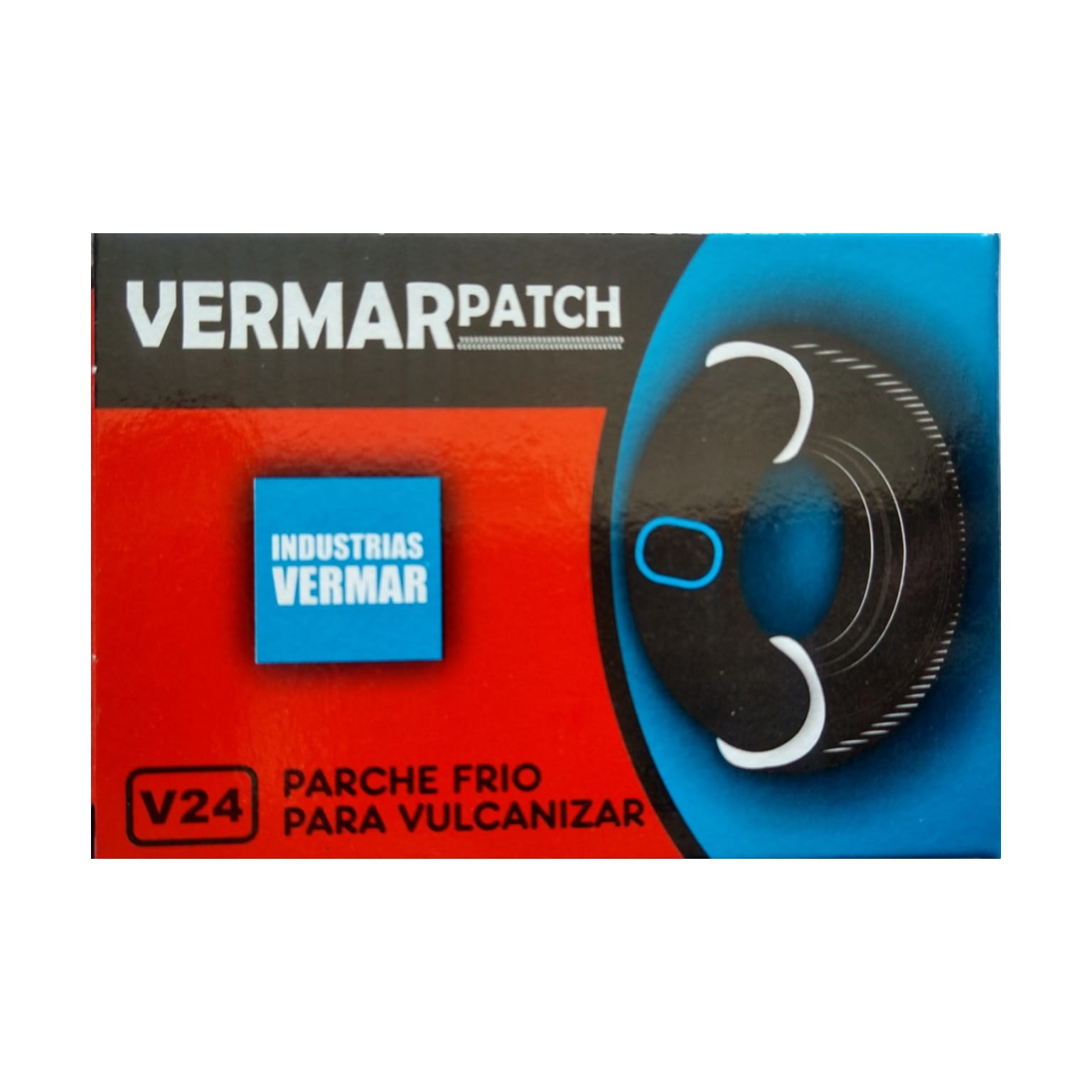 Parches para camara de moto/bici Vermar 24pz + cemento azul