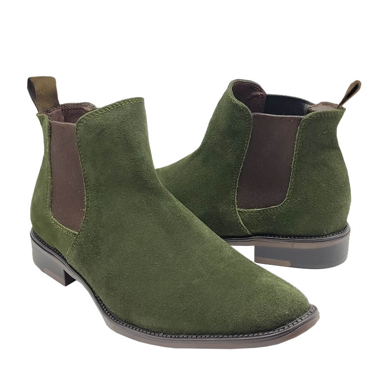 Botines 20hrs 651 Verde Gamuza Hombre Casual Formal 100% Piel