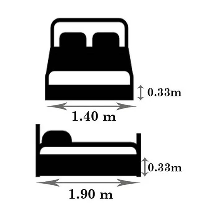 Rodapie De Cama Matrimonial | Faldón Para Colchón | Negro