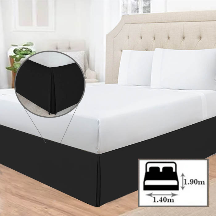 Rodapie De Cama Matrimonial | Faldón Para Colchón | Negro