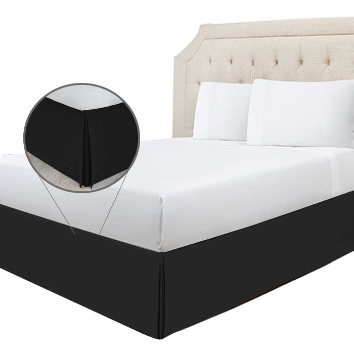 Rodapie De Cama Matrimonial | Faldón Para Colchón | Negro