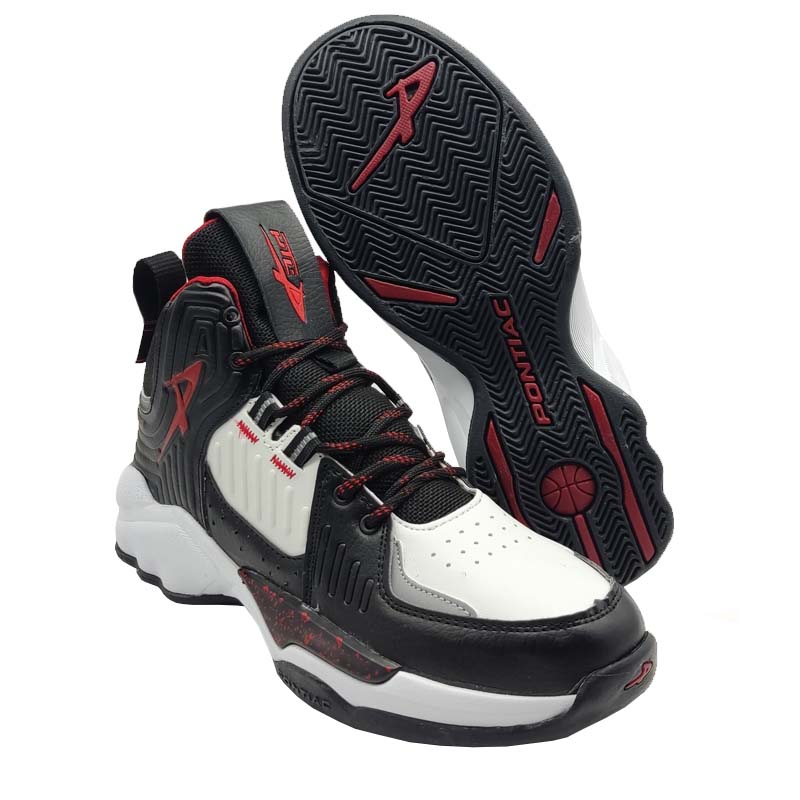 Tenis Pontiac 6129 Blanco Negro Rojo Hombre Ejercicio Running Correr Basketball