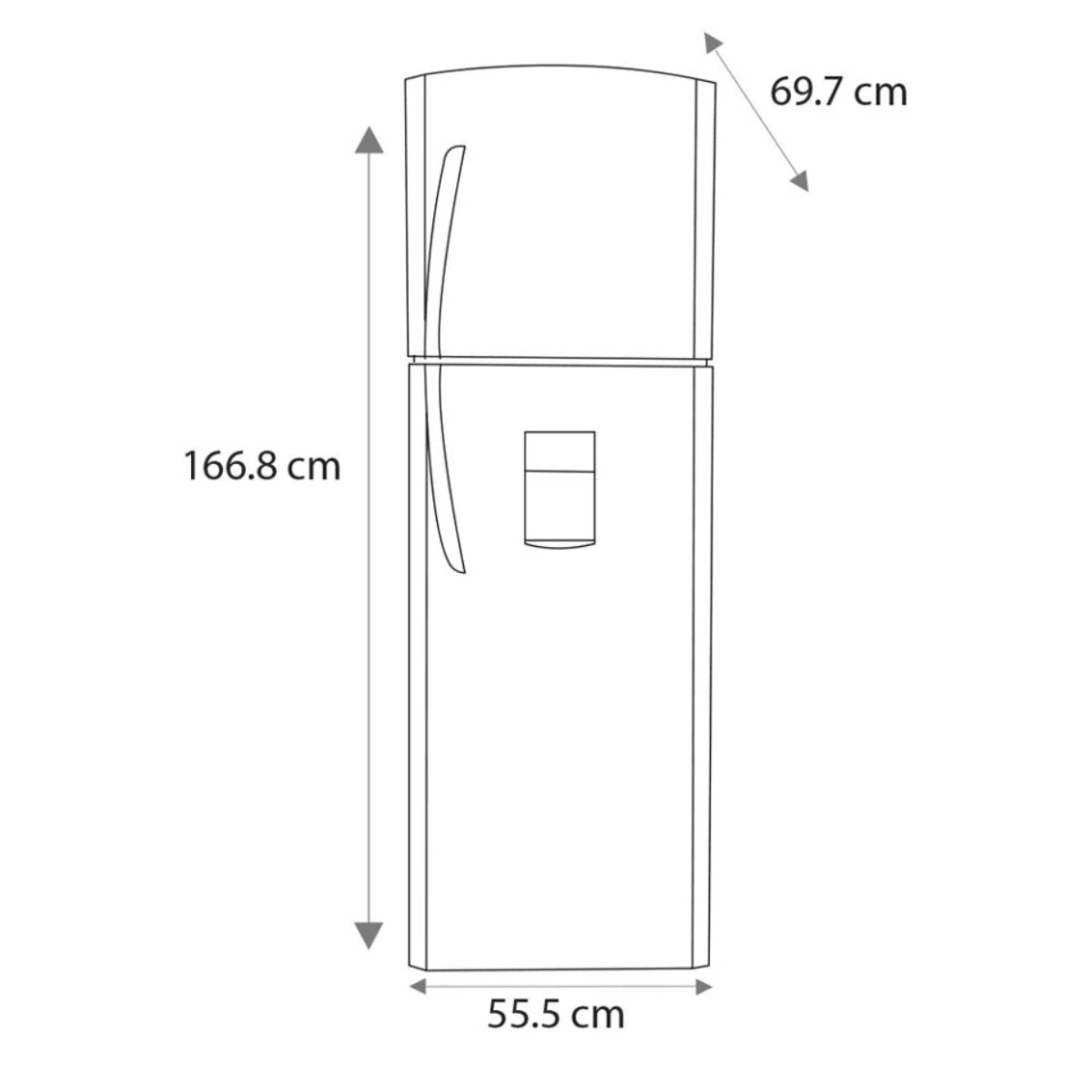 REFRIGERADOR MABE RMA250FYMRE0 250L DESPACHADOR DE AGUA GRAFITO 10P ORT65**