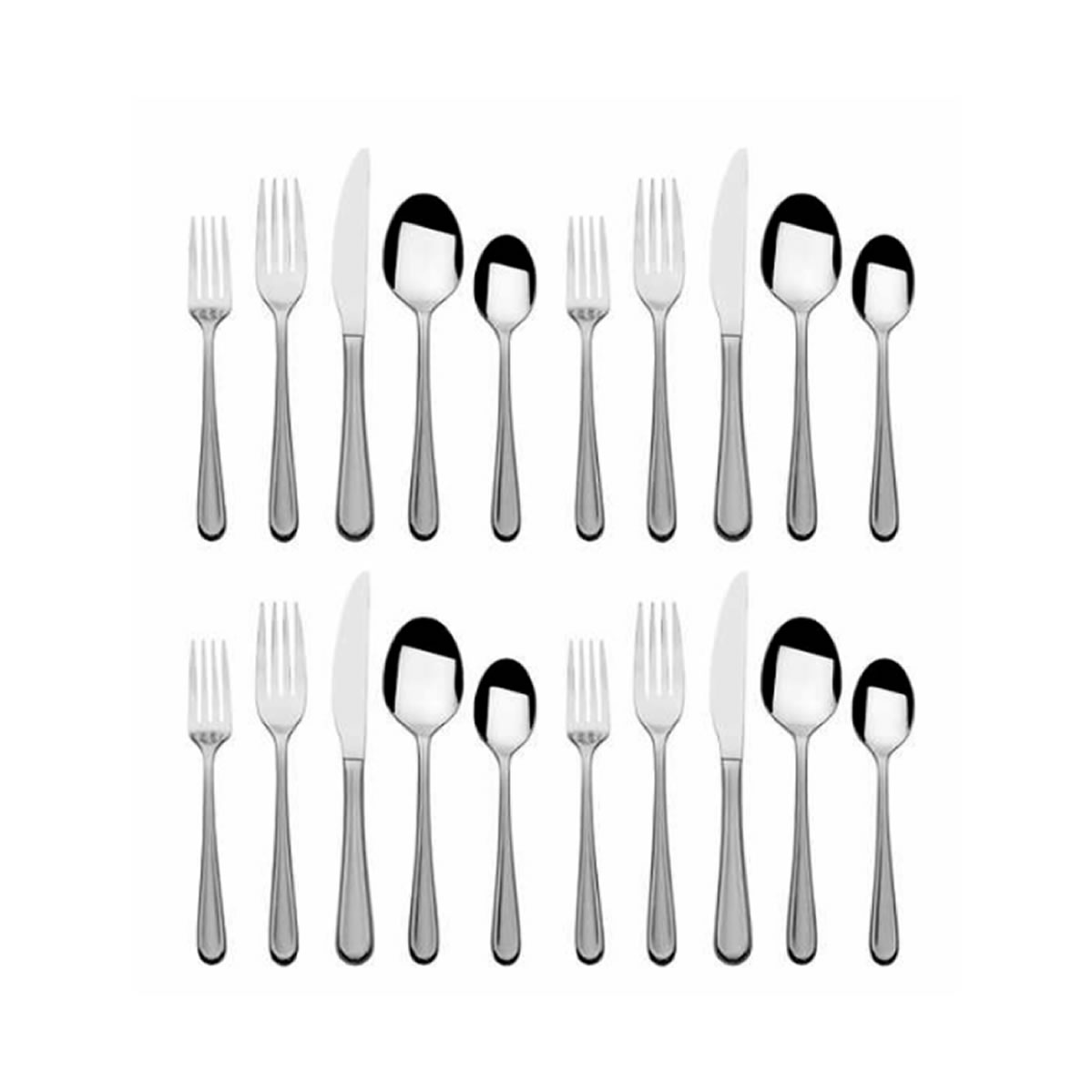 Mikasa, Juego de Cubiertos de Acero Inoxidable 20 piezas Olivia