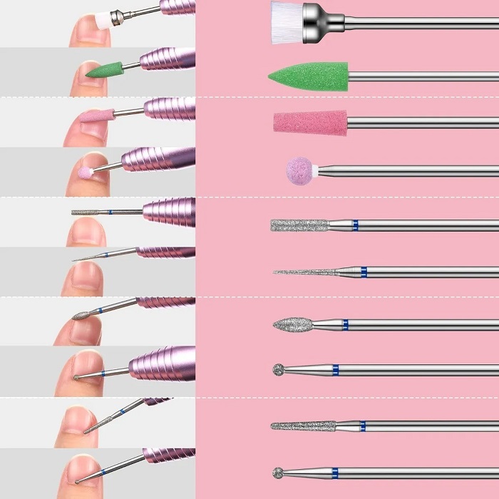 30 Piezas Juego De Brocas De Uñas De Cerámica Profesional