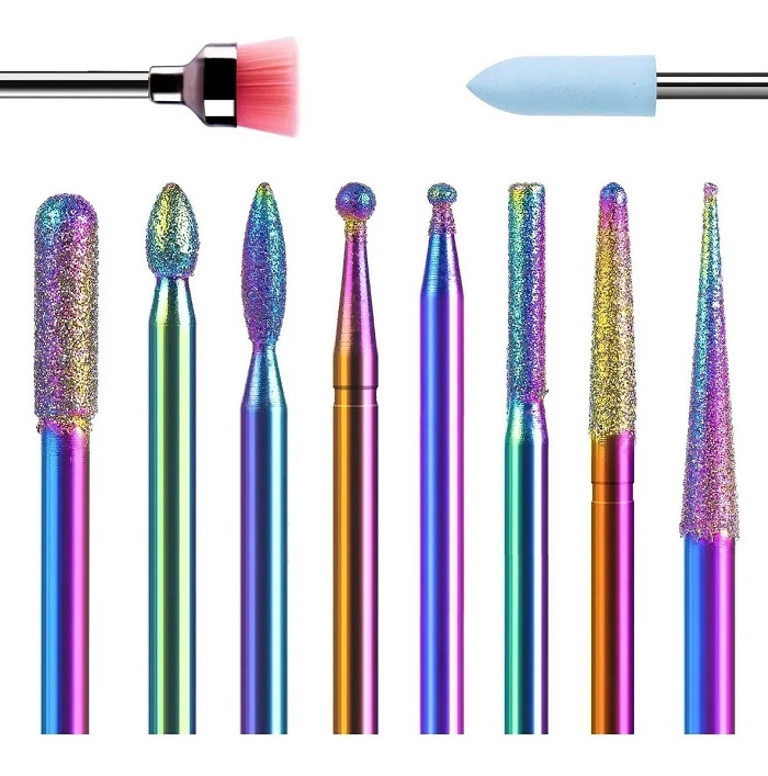 10 Piezas Brocas Para Uñas Limpiador De Cutículas Taladro 