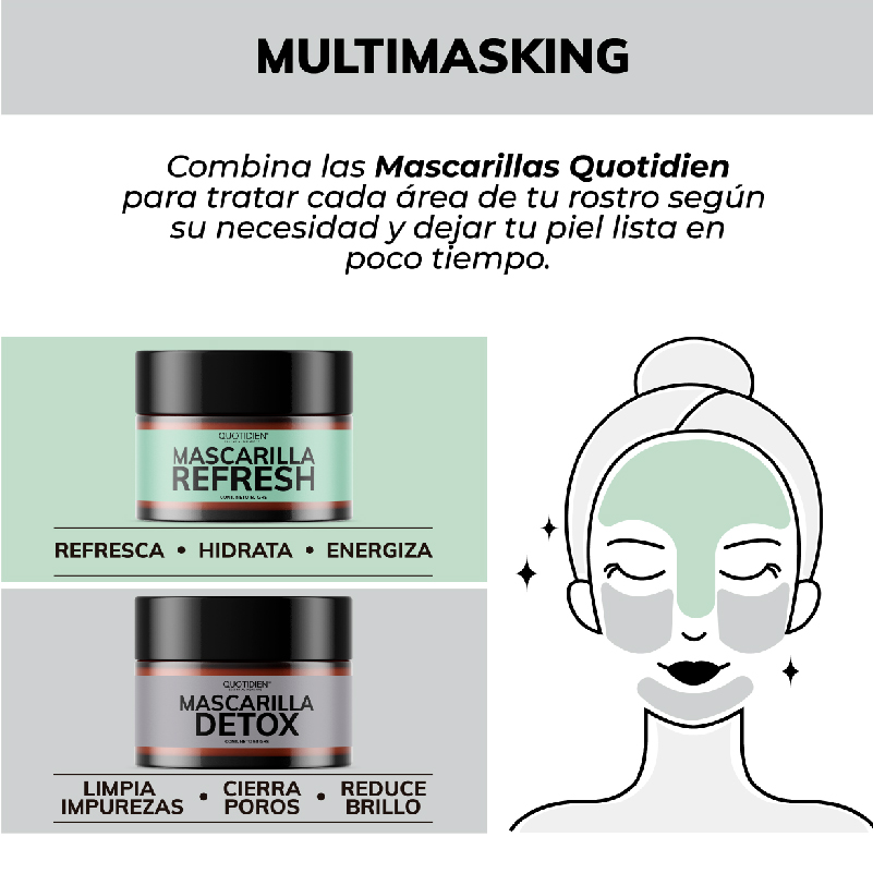 Mascarilla Detox de Carbon Activado y Arcillas Skin Care Facial Quotidien 50g