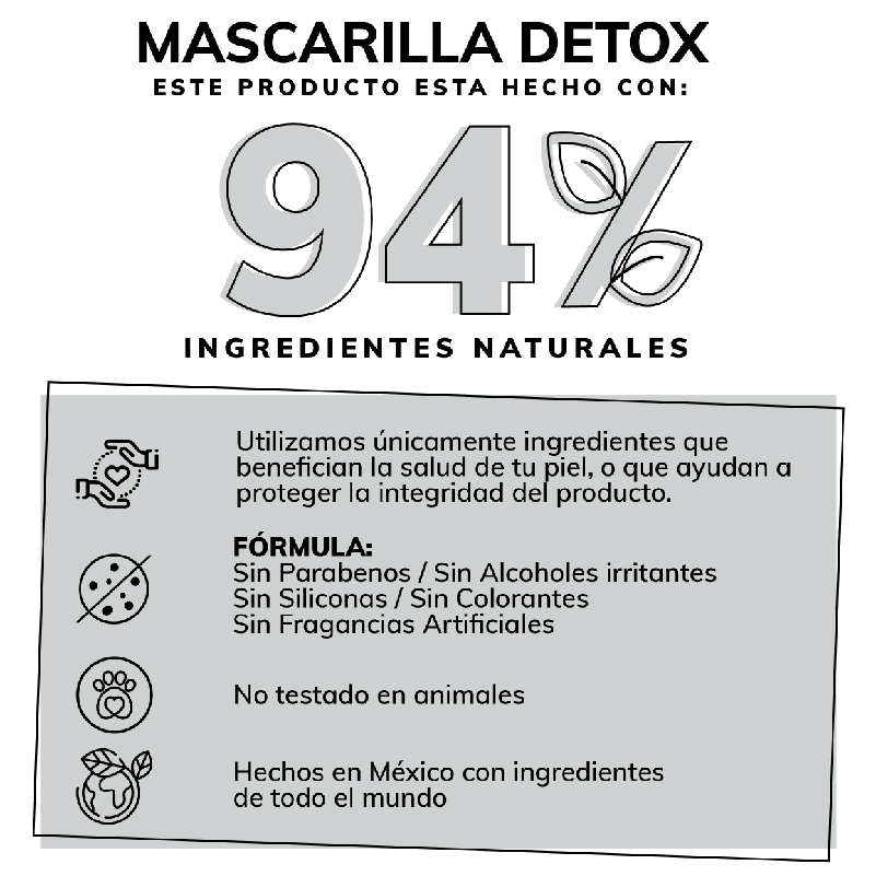 Mascarilla Detox de Carbon Activado y Arcillas Skin Care Facial Quotidien 50g