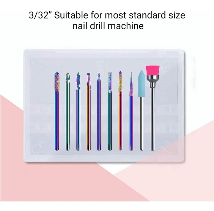 10 Piezas Brocas Para Uñas Limpiador De Cutículas Taladro 