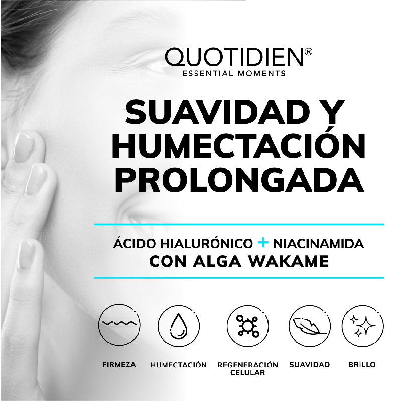 Gel Hidratante con Acido Hialuronico y Niacinanamida Skin Care Crema Facial Quotidien 50ml