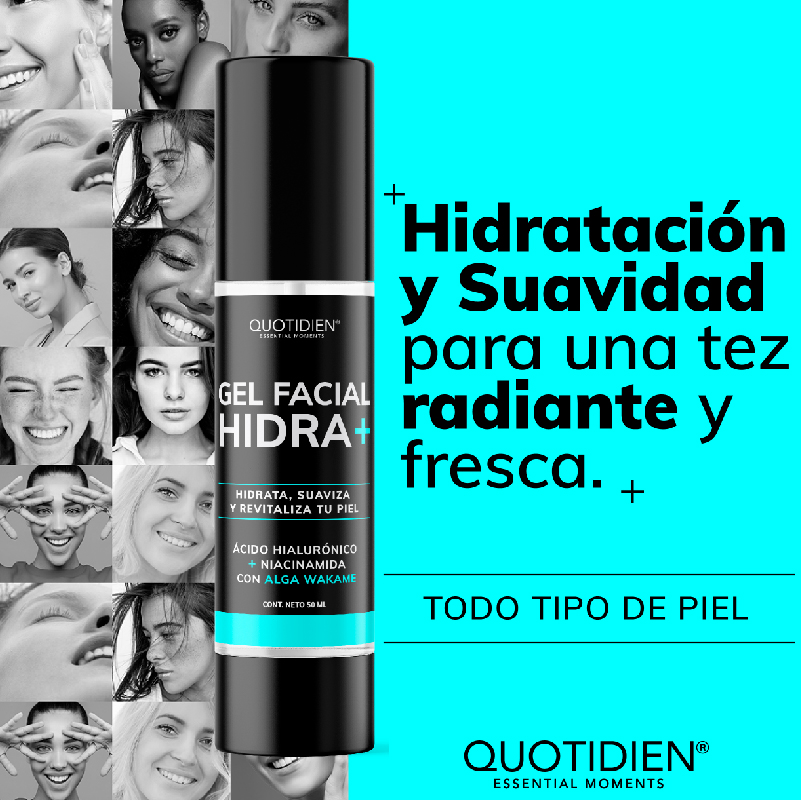 Gel Hidratante con Acido Hialuronico y Niacinanamida Skin Care Crema Facial Quotidien 50ml