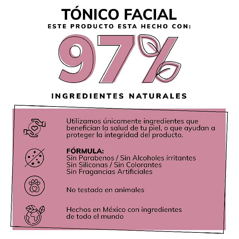 Tonico Facial con Agua de Rosas, Niacinamida y Colágeno Skin Care Facial Quotidien 350ml