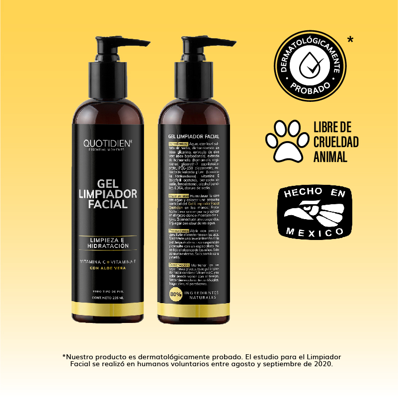 Gel Limpiador con Vitamina C + Aloe Vera Skin Care Facial Quotidien 235ml